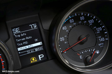 Tire Pressure Monitor System display