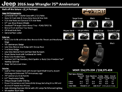 2016 Wrangler Sahara 75th Anniversary Edition